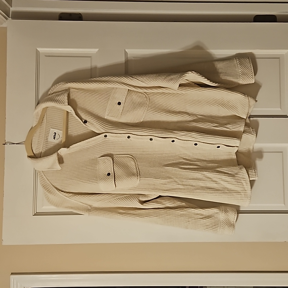 Cream Aerie Waffle Shacket